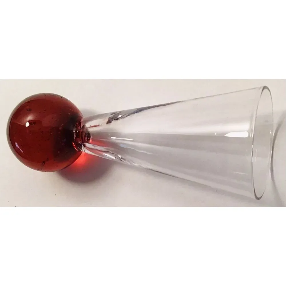 Vintage Hand Blown Cordial Bubble Ball Shot Bar Glasses Set of 4 - Picture 7 of 12